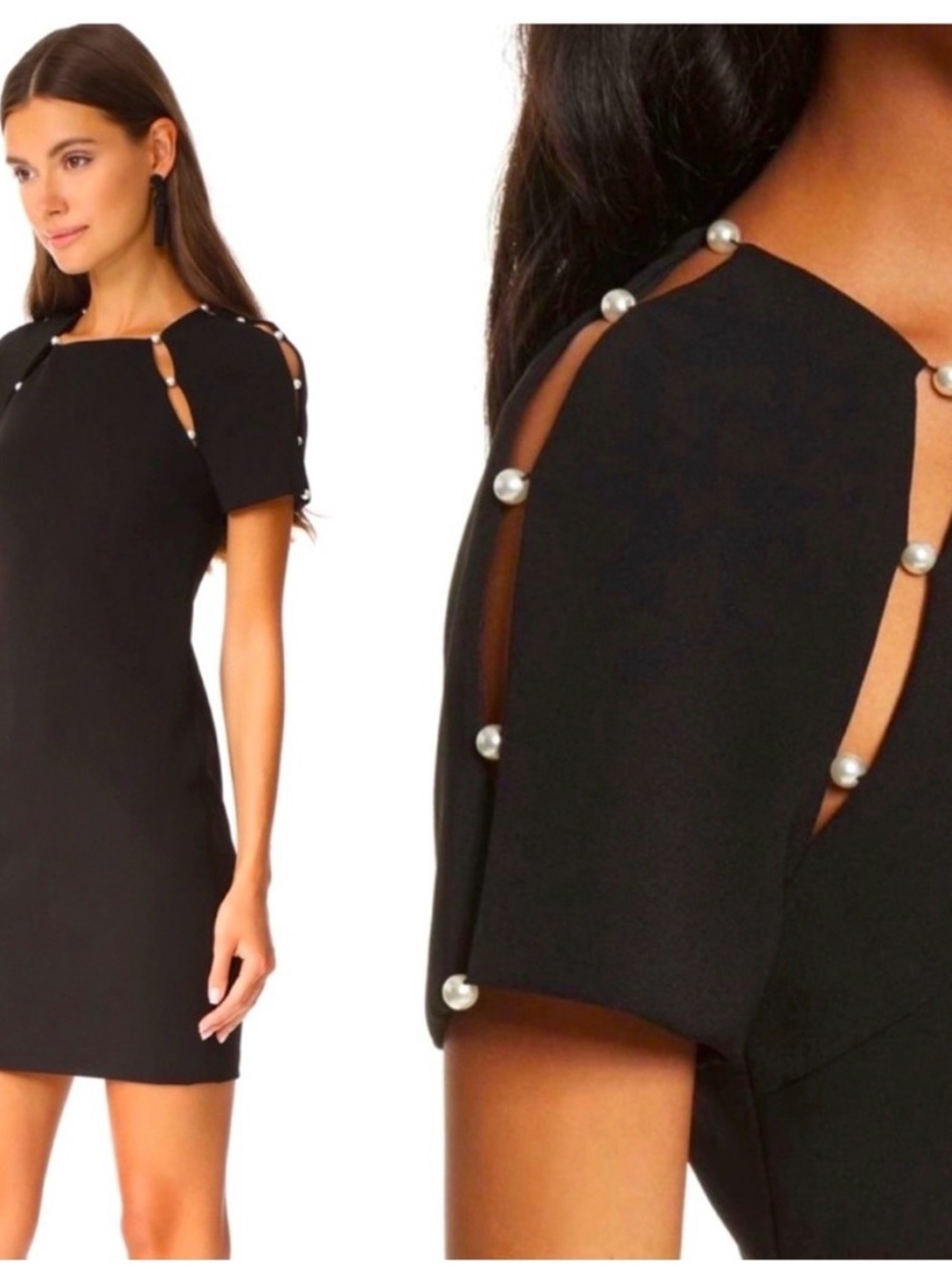 Alice + Olivia Stacey Bendet Black Pearl Cutout Mini Dress Size 0 NWT - Picture 5 of 6